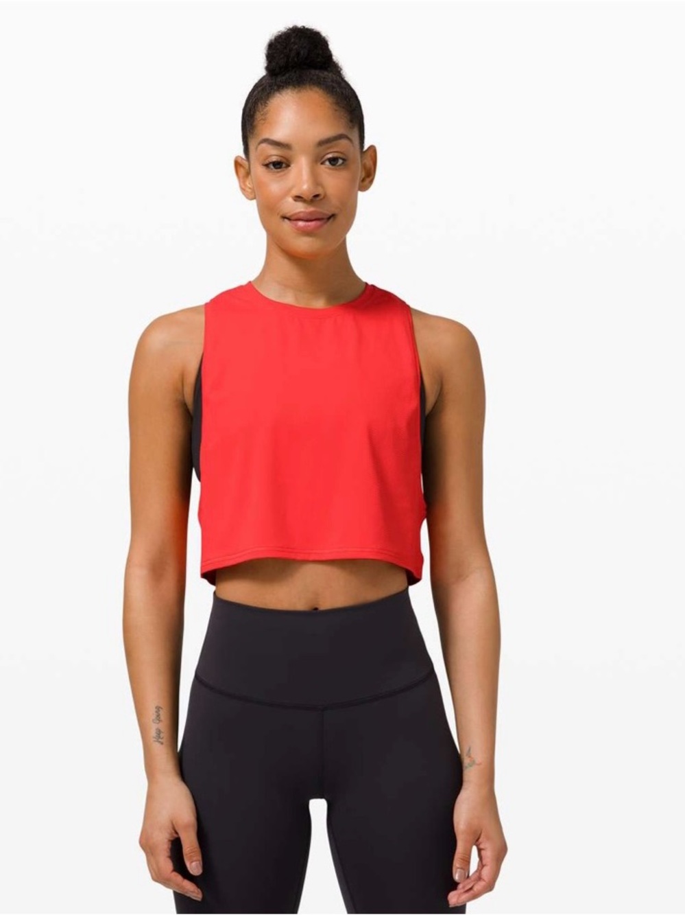 lululemon athletica Red Cropped Tank Top